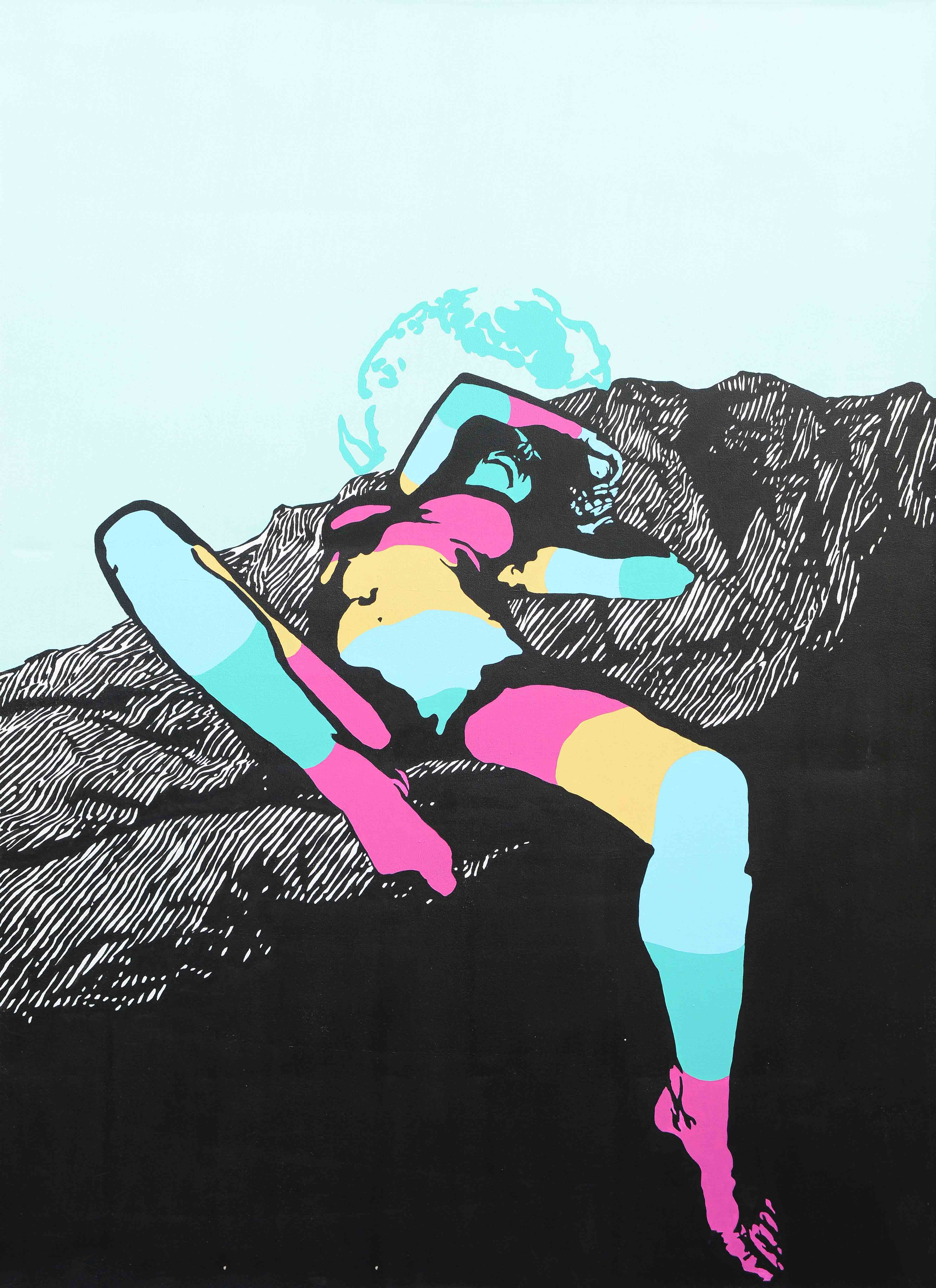 In my Brain- Kürtaj, 2012, Tuval üzerine akrilik- Acrylic on canvas,  140×100 cm.